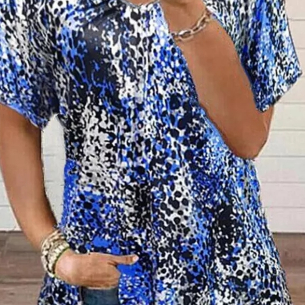 Summer V neck short sleeve top